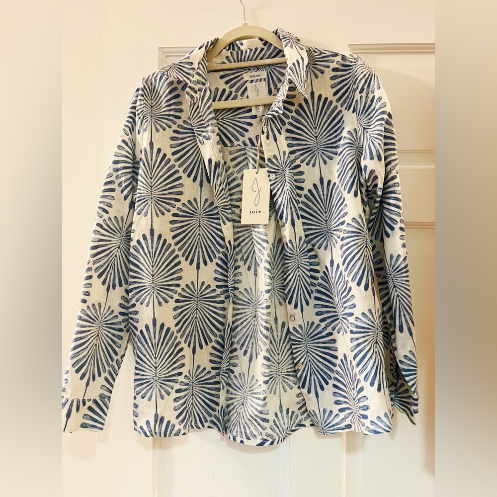 Joie Women’s Linen Button Down shirt Sz M *with tags*